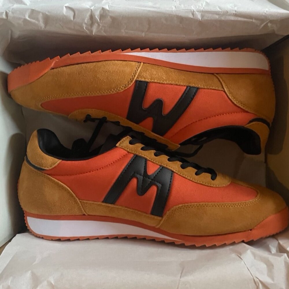 Karhu Athletic Sneakers in Orange and Tan with Black Detail